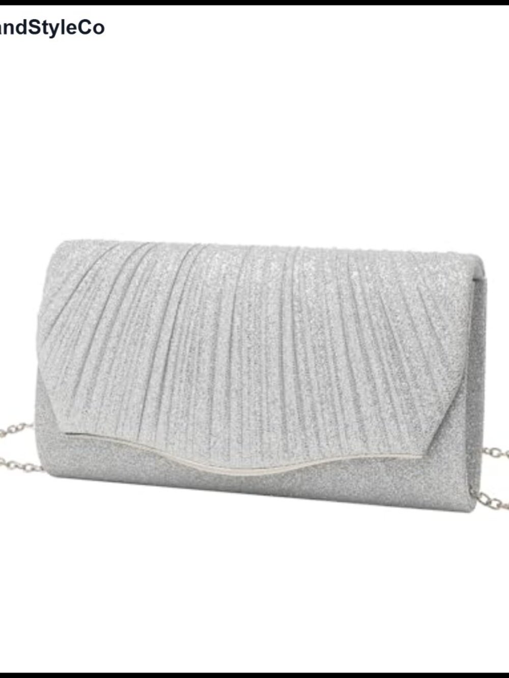 Glitter Clutch Purse with Satin Sequin Chain Crossbody Bag Evening Wedding